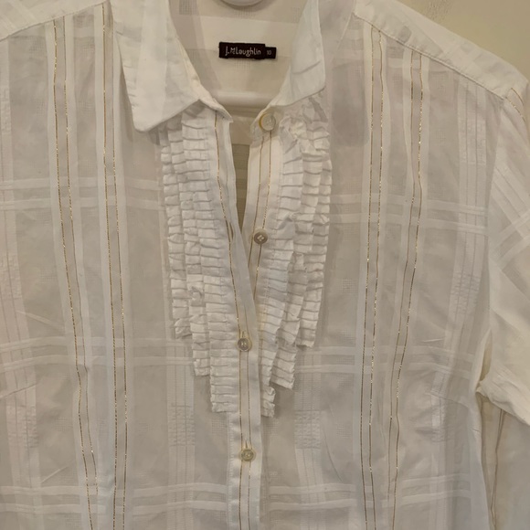 J. McLaughlin ruffle button up - Picture 2 of 5
